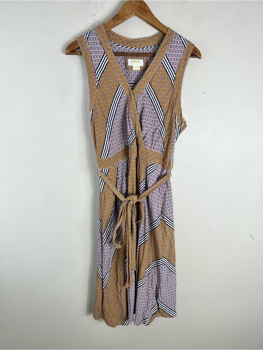 Anthropologie Maeve Carla Wrap Dress Size 14 Petite Midi Viscose Lightweight - Picture 8 of 16